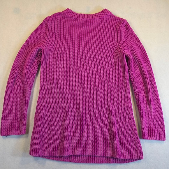 Talbots Petite SP Small Purple Mock Neck Knit Long Sleeve Cotton Sweater - Picture 3 of 8
